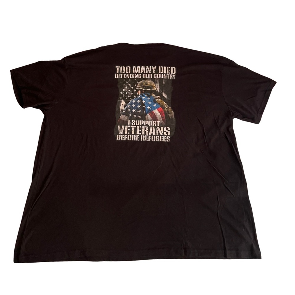 I Love My Freedom Men’s Black Veterans Before Refugees T-shirt